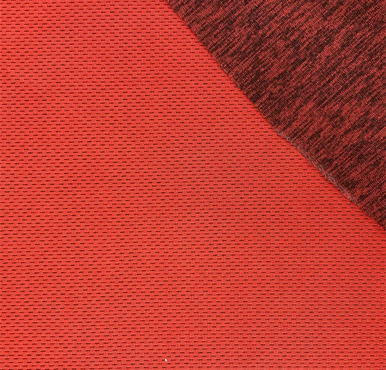 100% Polyester Melange Heather Birdseye Mesh Fabric gallery 2