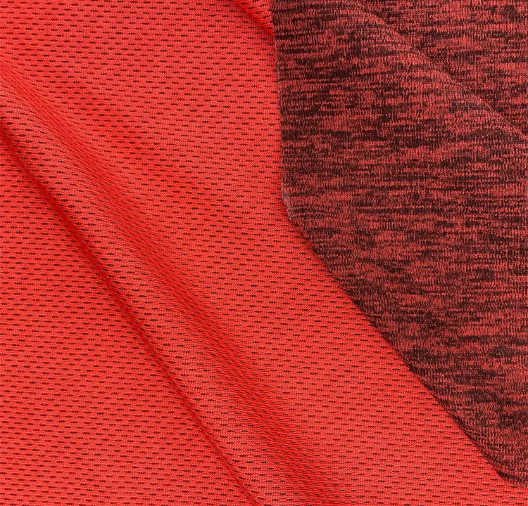 100% Polyester Melange Heather Birdseye Mesh Fabric gallery 3
