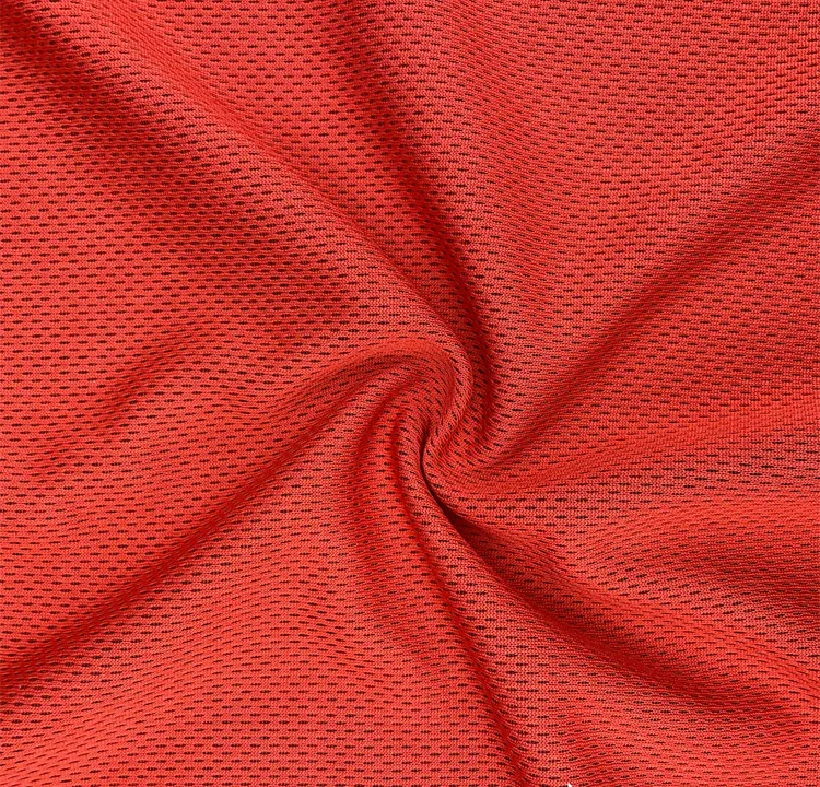 100% Polyester Melange Heather Birdseye Mesh Fabric