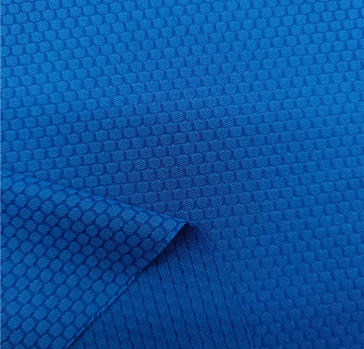 100% Polyester Quick-Dry Hexagonal Football Mesh Fabric gallery 5