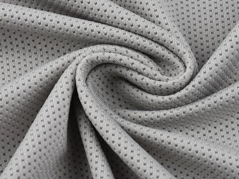 Polyester spandex waffle jacquard mesh stretch fabric