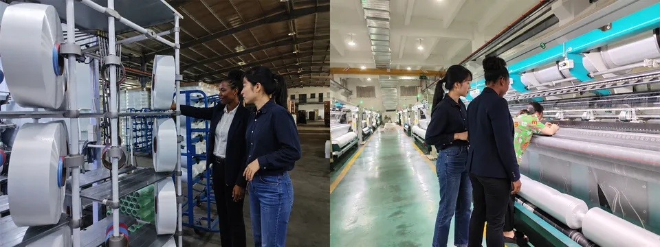 Customer visit in yarn preparation and warp-knitting production areas