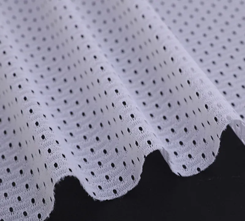Polyester football eyelet mesh fabric for sports jerseys