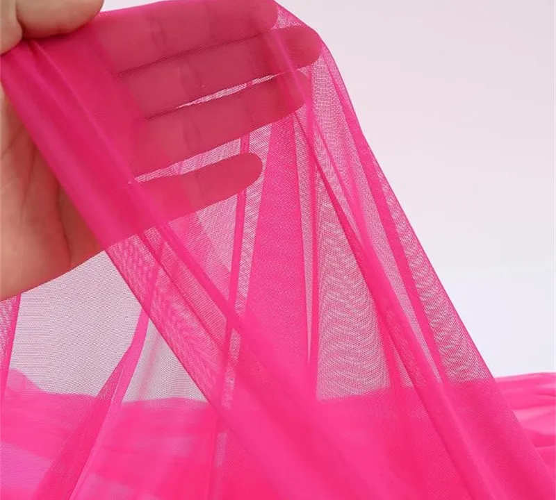 Nylon spandex power mesh soft comfortable stretch tulle fabric