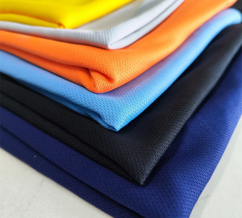 Polyester interlock quick dry bird eye mesh fabric for sport tops gallery 2
