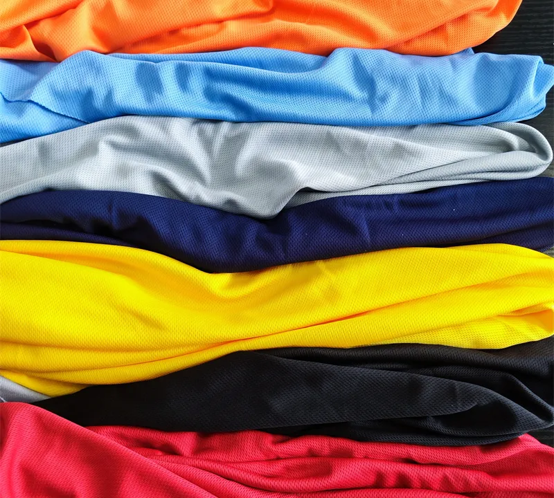 Polyester interlock quick dry bird eye mesh fabric for sport tops gallery 3