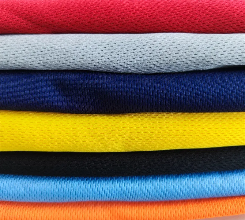 Polyester interlock quick dry bird eye mesh fabric for sport tops