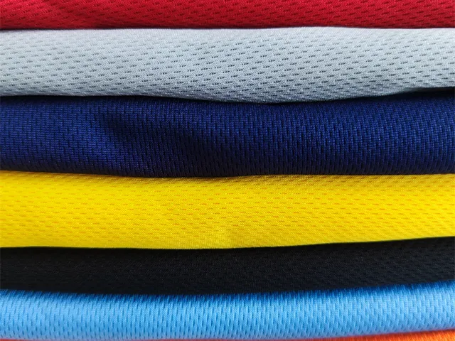 Polyester interlock quick dry bird eye mesh fabric for sport tops | Changle Textile