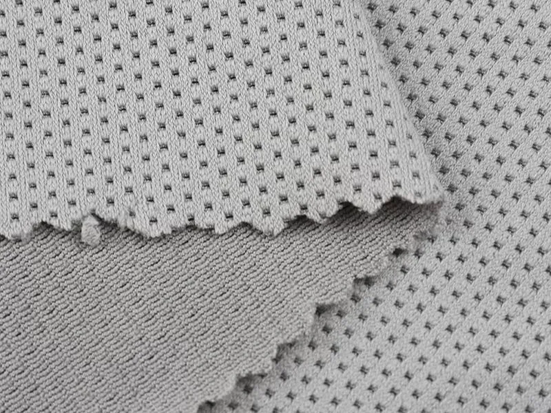 Polyester spandex waffle jacquard mesh stretch fabric gallery 2