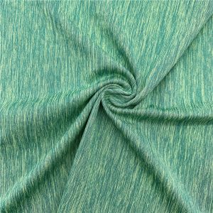 Cationic polyester spandex mélange jersey fabric