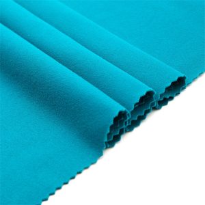 Brushed polyester spandex interlock fabric peach skin