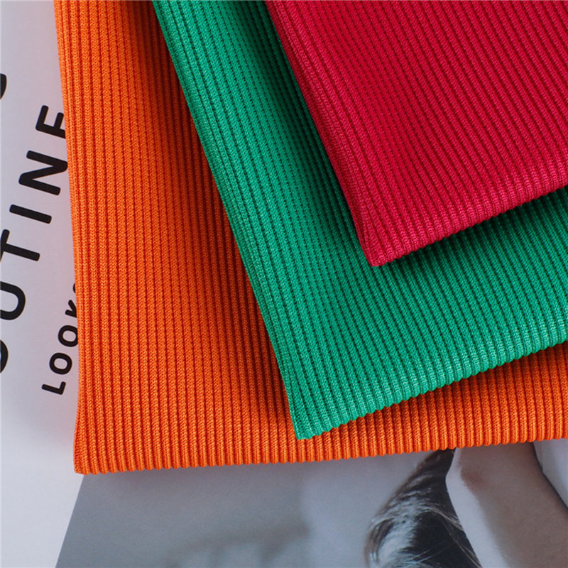 Polyester spandex 2×2 rib knit fabric 1 Polyester spandex 2×2 rib knit fabric