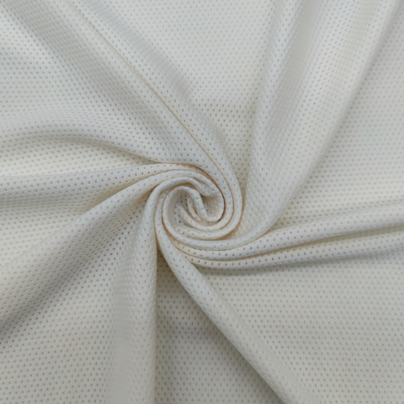 Breathable polyester spandex stretch jacquard knitted mesh fabric for sportswear 1 Breathable polyester spandex stretch jacquard knitted mesh fabric for sportswear