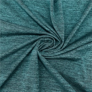 Heather polyester cationic spandex jersey moisture wicking knitted fabric