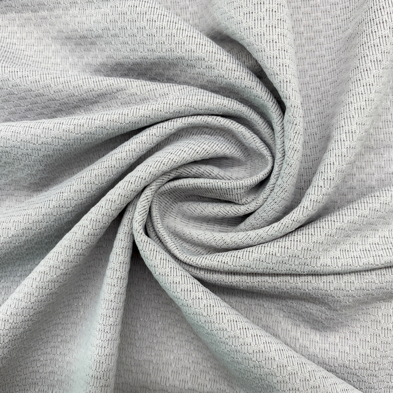 83% Polyester 17% spandex jacquard knitted mesh fabric for sports shirt 1 83% Polyester 17% spandex jacquard knitted mesh fabric for sports shirt