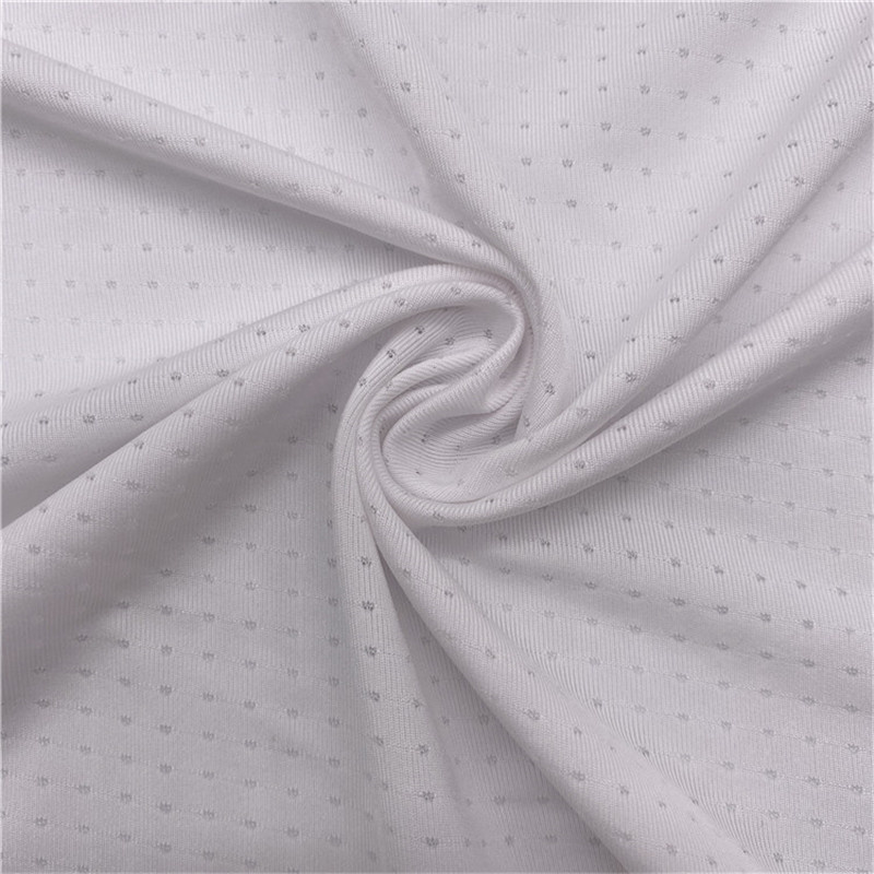 Quick-drying jacquard stretch mesh fabric 92% polyester 8% spandex for t-shirts 1 Quick-drying jacquard stretch mesh fabric 92% polyester 8% spandex for t-shirts