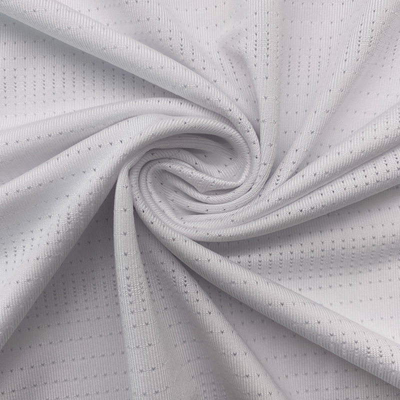 Polyester spandex jacquard knitted dry fit mesh fabric for t-shirts 2 Polyester spandex jacquard knitted dry fit mesh fabric for t-shirts