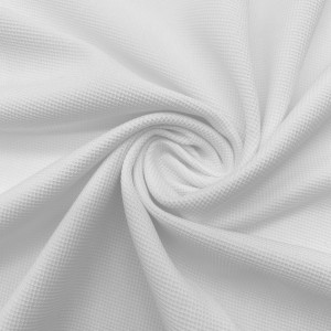 100% Polyester white pique knitted fabric for garment 2 100% Polyester white pique knitted fabric for garment