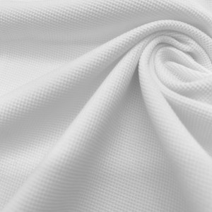 100% Polyester white pique knitted fabric for garment 3 100% Polyester white pique knitted fabric for garment