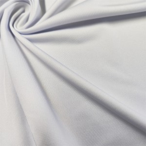 Poly spandex white stretch jersey knit fabric for sportswear 3 Poly spandex white stretch jersey knit fabric for sportswear