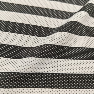 Recycled polyester spandex breathable stripe single jersey fabric 3 Recycled polyester spandex breathable stripe single jersey fabric