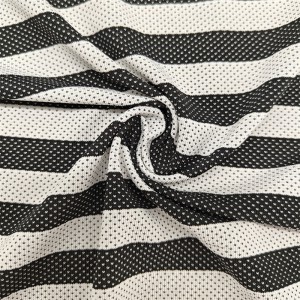Recycled polyester spandex breathable stripe single jersey fabric 2 Recycled polyester spandex breathable stripe single jersey fabric