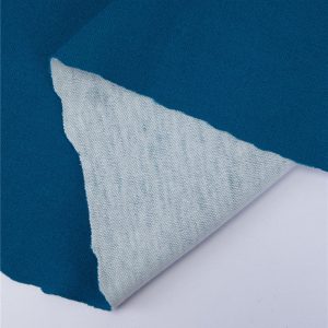 Cotton polyester blended two tone interlock knit fabric