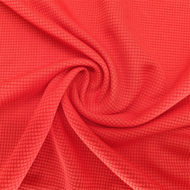 Moisture wicking 100% polyester waffle knit fabric for athletic wear 1 Moisture wicking 100% polyester waffle knit fabric for athletic wear